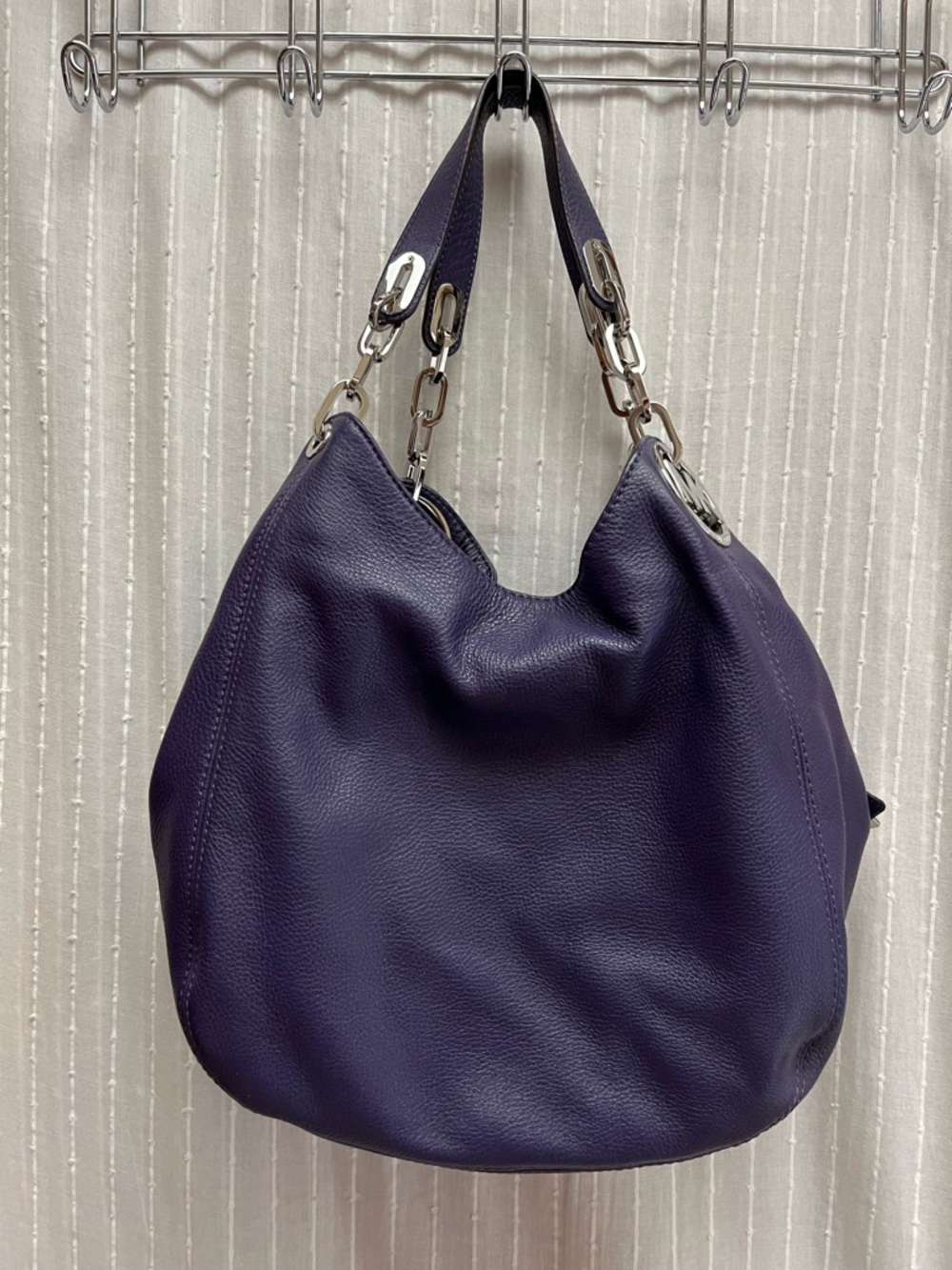 MICHAEL Michael Kors Deep Purple Pebbled Leather Hobo